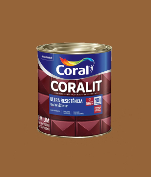 Esmalte Coralit Ultra Resistência Marrom Conhaque Brilhante 0,9L